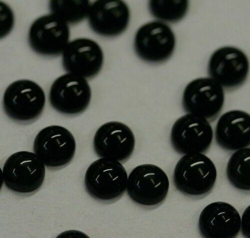 10pcs 4mm Natural Black Onyx Calibrated Round Cabochon Gemstones Gems Jewelry