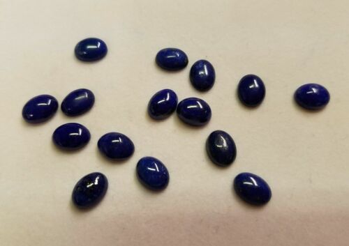 2pcs 4x6mm Natural Lapis Lazuli Calibrated Oval Cabochon Gemstones Jewelry