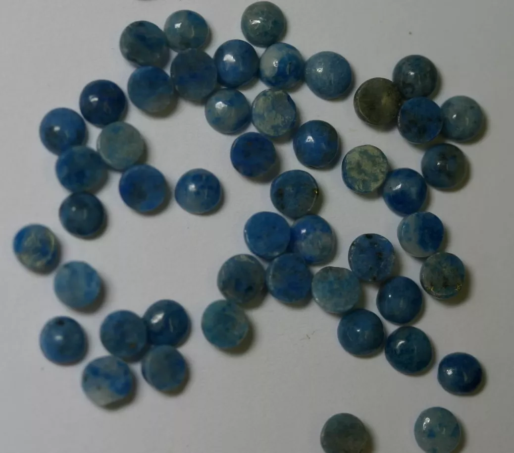 10 4mm Natural Denim Lapis Lazuli Round Cabochon Gemstone Gem stone Cab Blue