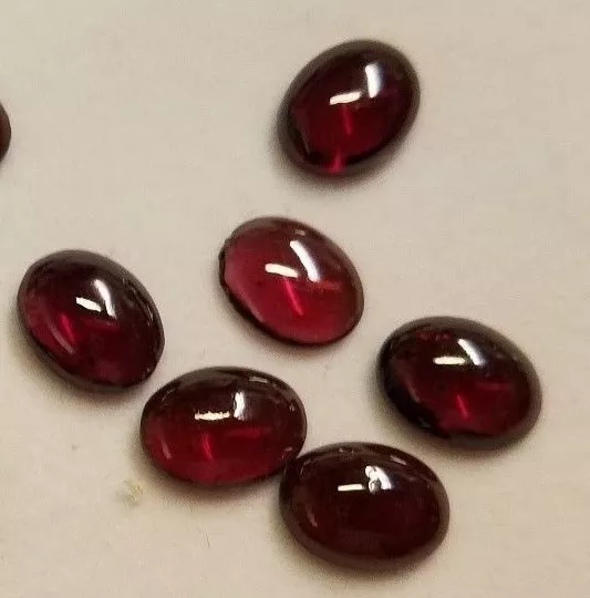 2pcs Natural Garnet Oval Cabochon High Quality Gemstones 6x8mm 8x6mm USA Seller