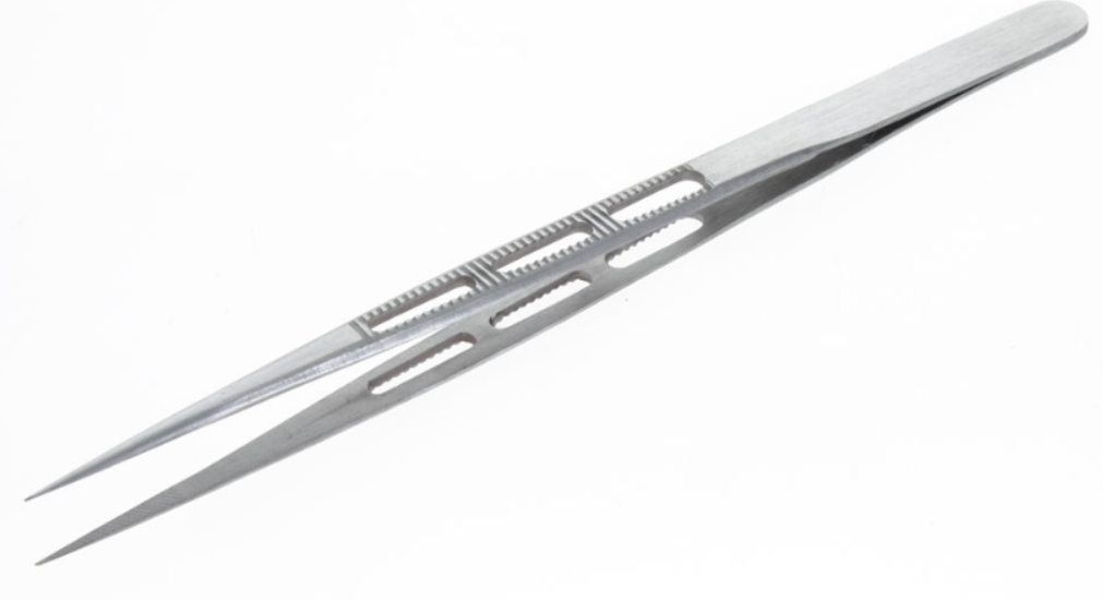 Diamond Handling Tweezers with 3 Holes Fine Serrated Tips Jewelry Crafts